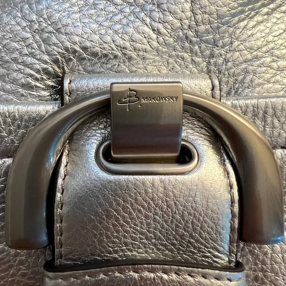 B Makowsky Silver Convertible Bag - Picture 5 of 5